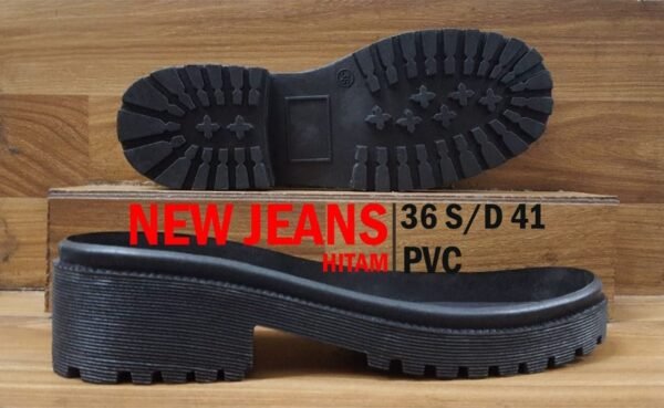 Sol Sepatu Wanita NEW JEANS HITAM PVC 17